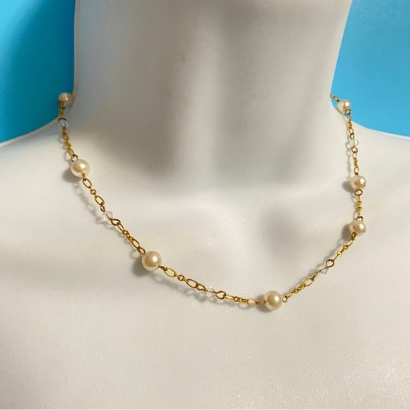 PHD Pearl & Gold Chain Choker Necklace - Picture 1 of 8